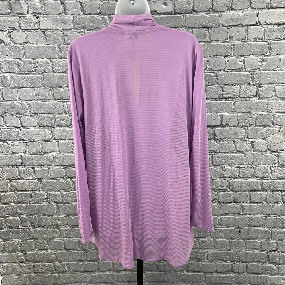 Gibson x Living‎ in Yellow Claire Ribbed Cardigan Purple